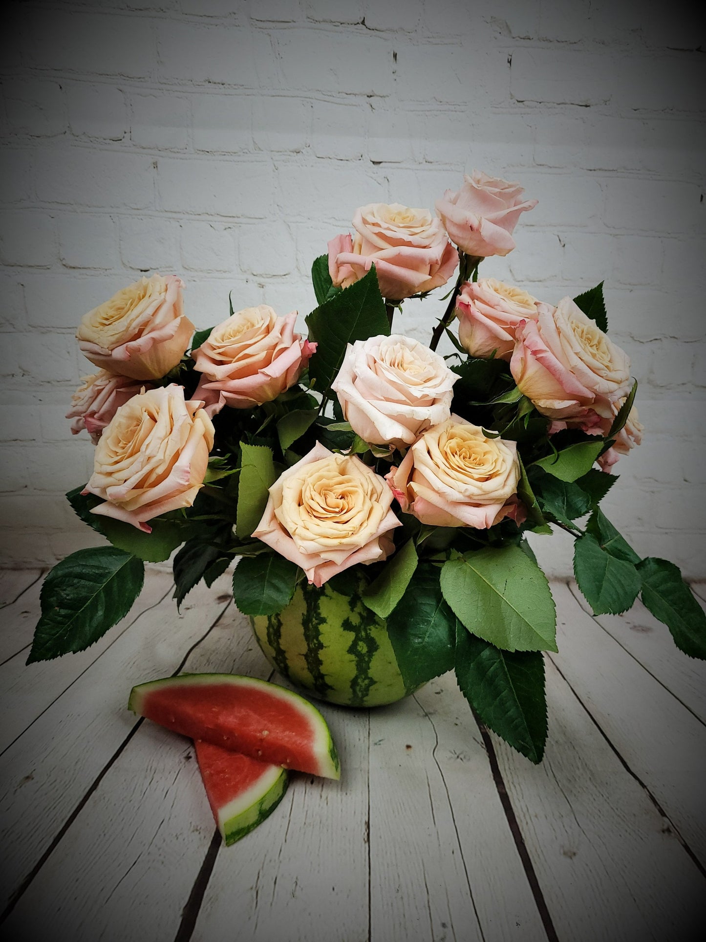 Peach Roses in Watermelon