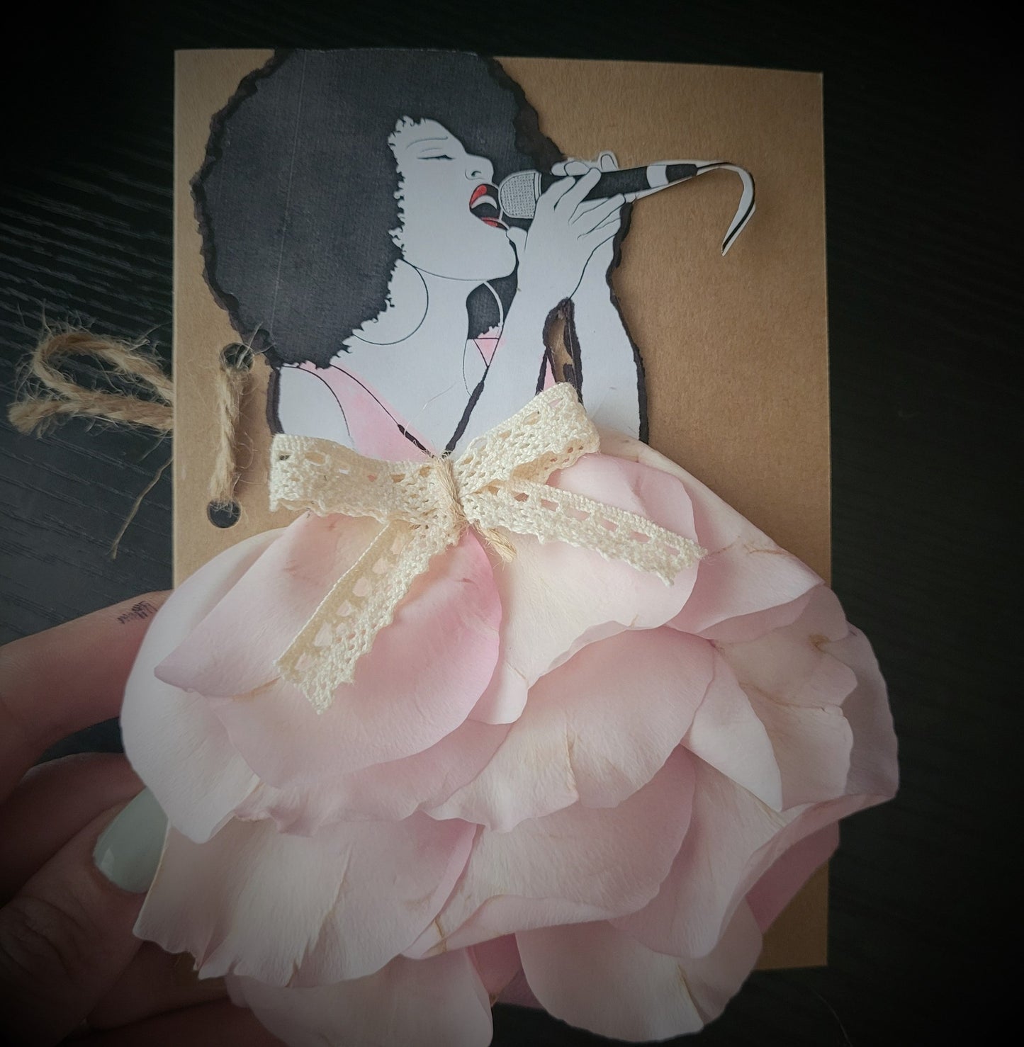 Handmade message card "Singer"