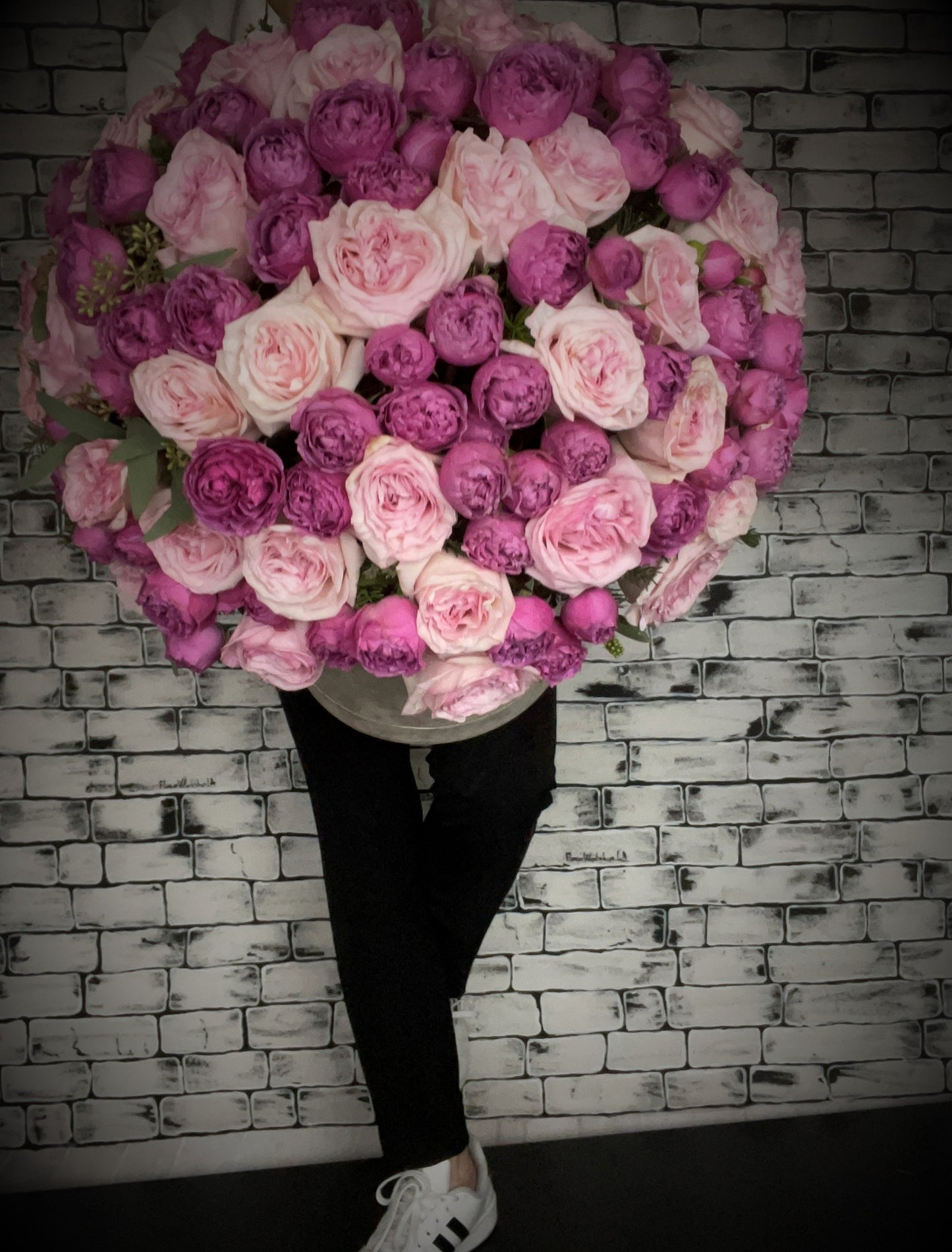 Garden roses in a box