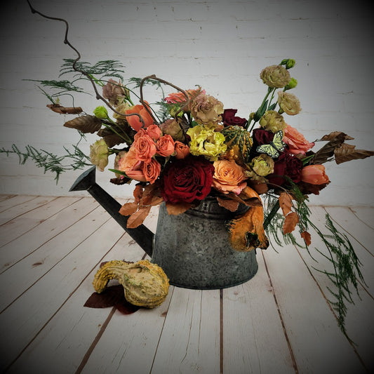 Sweet November ( Orange, Red seasonal Autumn Flowers)