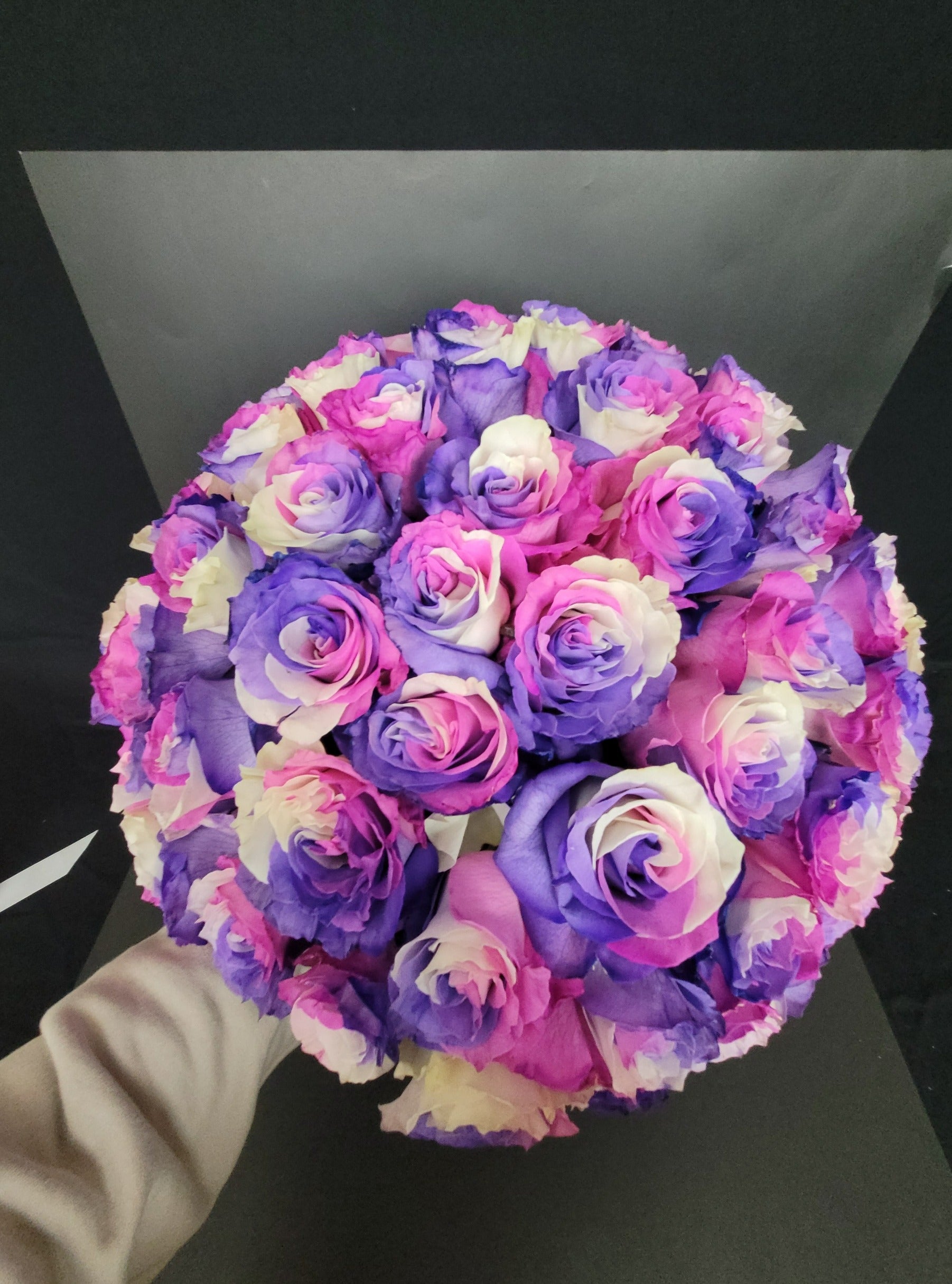 Dyed rose bouquet