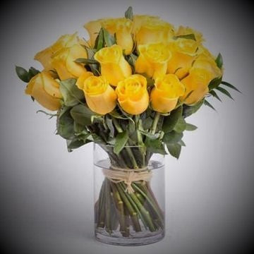 Yellow roses in a vase